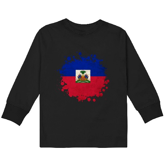Haiti flags blob Kids Long Sleeve T Shirts