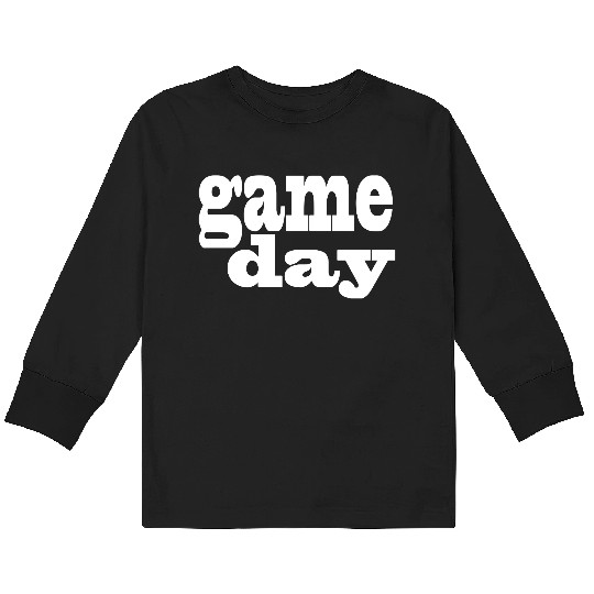 Game Day - white letters Kids Long Sleeve T Shirts