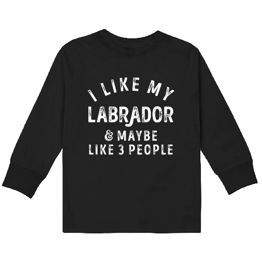 I Like My Labrador and Maybe 3 People Distress Vin Kids Long Sleeve T Shirts