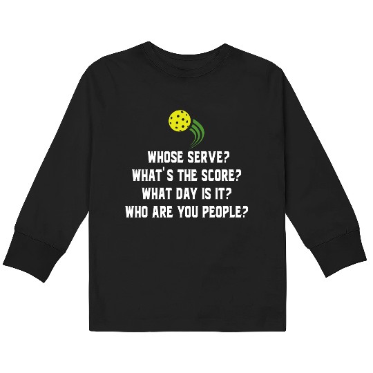 whose serve what s the score what day is Kids Long Sleeve T Shirts