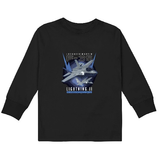 F-35 Lightning Ii 5Th Gen Stealth Fighter Kids Long Sleeve T Shirts
