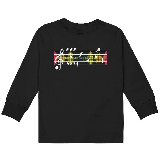 DJ Bird Beats Musician Nature Music Lovers Kids Long Sleeve T Shirts