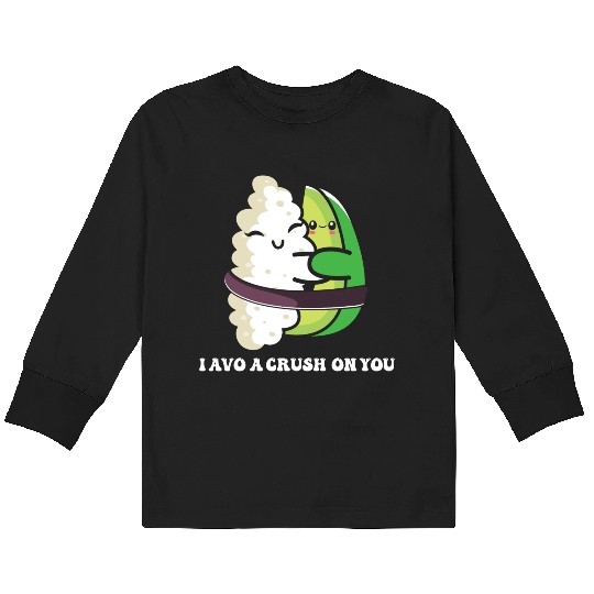 Avocado and Sushi Love Vegan And Lover Kids Long Sleeve T Shirts