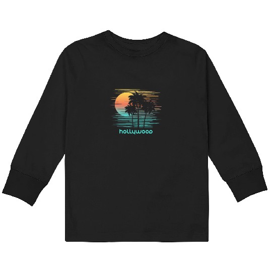 Hollywood California Stylish Souvenir Vacation Kids Long Sleeve T Shirts