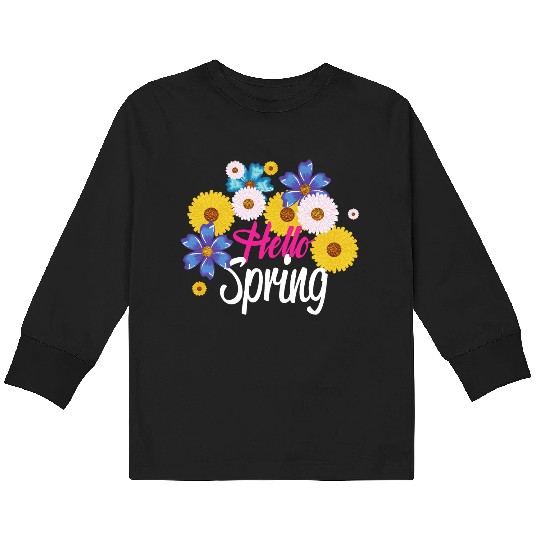 hello /spring Kids Long Sleeve T Shirts