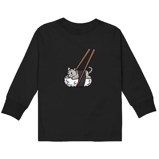 American Shorthair Cat Nigiri Sushi Kids Long Sleeve T Shirts