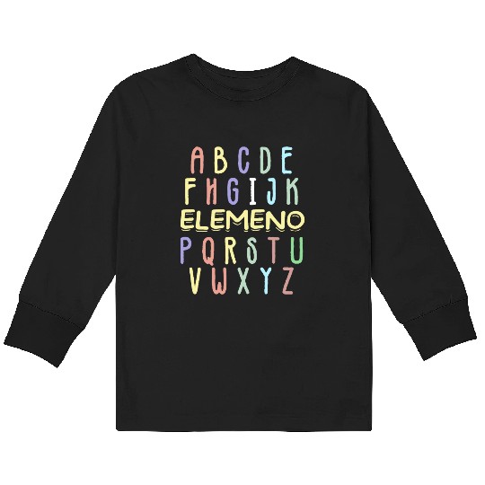 ABC Elemeno Kindergarten Teacher Cute Gifts Back Kids Long Sleeve T Shirts