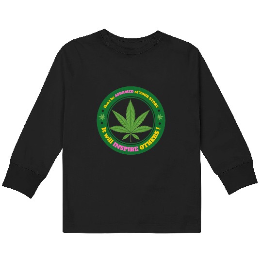 Drug Addiction Recovery AA Sober Sobriety Cannabis Kids Long Sleeve T Shirts