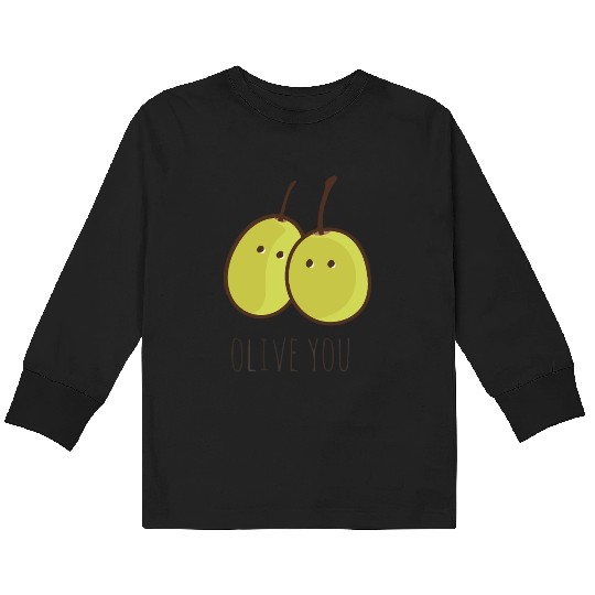I Love You (Olive You) cute Kids Long Sleeve T Shirts