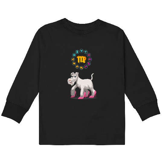 Funny Dog Lover Horoscope Virgo Zodiac Sign Cool Kids Long Sleeve T Shirts