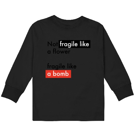 Feminism - Fragile like a bomb - Frida Kahlo Kids Long Sleeve T Shirts