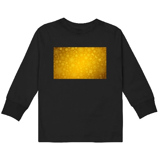 Abstract Yellow Christmas Winter Pattern Kids Long Sleeve T Shirts