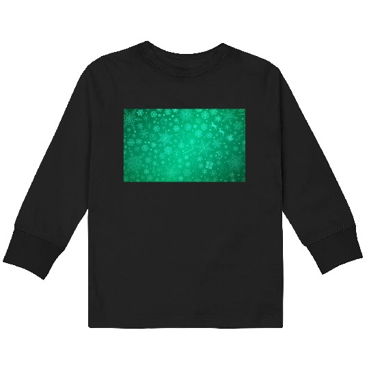 Abstract Green Christmas Winter Pattern Kids Long Sleeve T Shirts