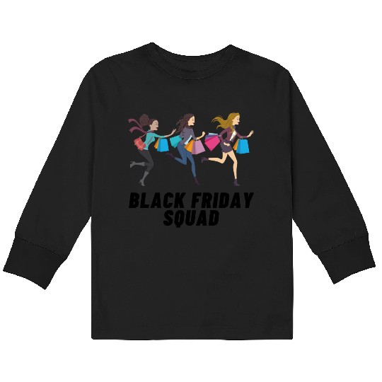 Black Friday Squad Kids Long Sleeve T Shirts