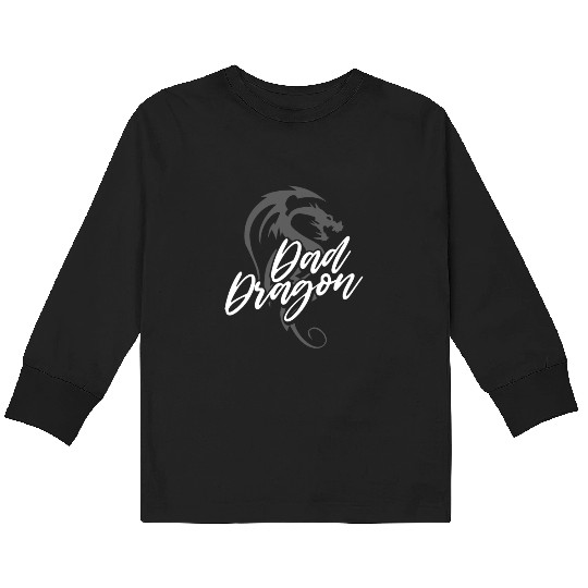 Dad Dragon - Father's Day Dragon Lover Mythical Kids Long Sleeve T Shirts