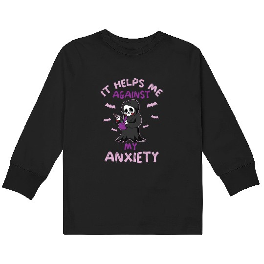 Against My Anxiety Smoking Marijuana Weed Kids Long Sleeve T Shirts