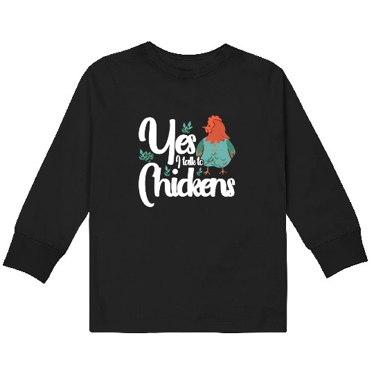 Chickens Rooster Chicken Farmer Hen Poultry Cock Kids Long Sleeve T Shirts