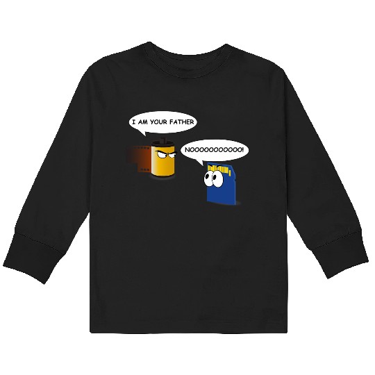 Funny photography Kids Long Sleeve T Shirts with father and son film a