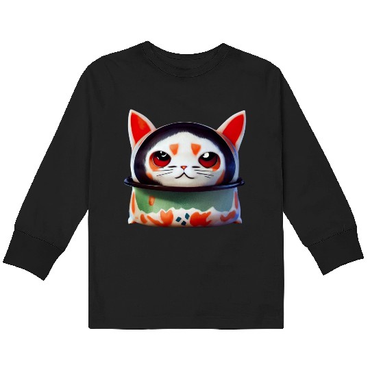Sushi Cat Kids Long Sleeve T Shirts