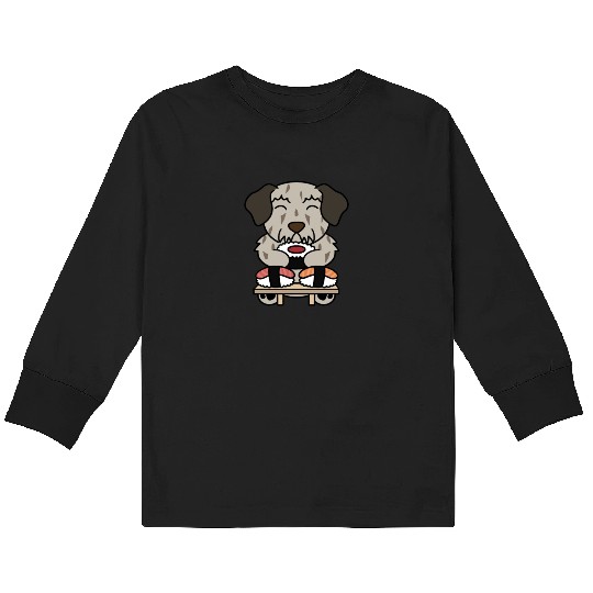 Sushi Lover Irish Wolfhound Kids Long Sleeve T Shirts