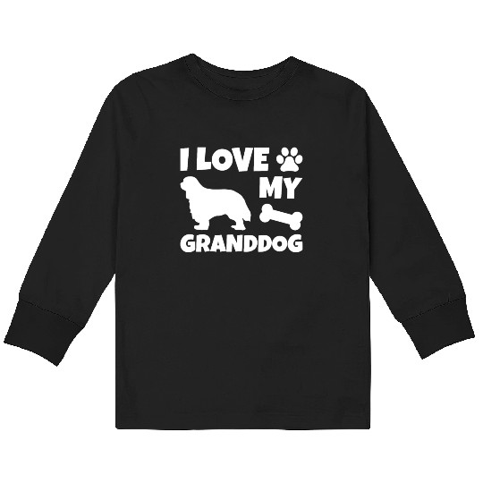 I Love My Granddog Cavalier King Charles Spaniel Kids Long Sleeve T Shirts