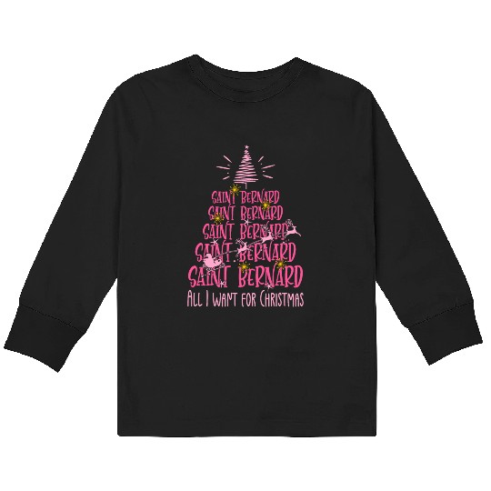 Saint Bernard Christmas Dog breed Christmas Tree Kids Long Sleeve T Shirts