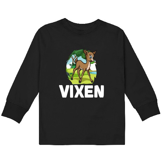 Christmas Santa's Reindeer Lazy Costume Vixen Kids Long Sleeve T Shirts