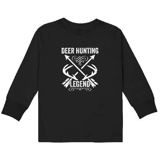 Deer Hunting Legend Kids Long Sleeve T Shirts
