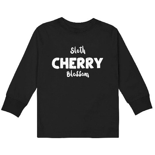 Sloth Cherry Blossom - Sloth Kids Long Sleeve T Shirts