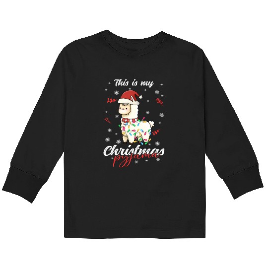 Winter Christmas Pyjama Llama Kids Long Sleeve T Shirts