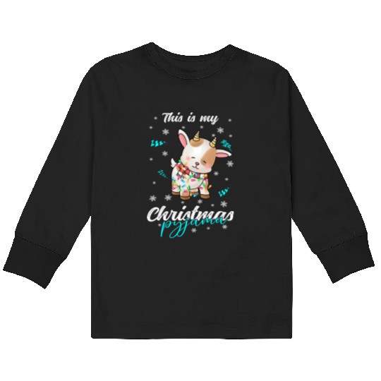 Winter Christmas Pyjama Goat Kids Long Sleeve T Shirts