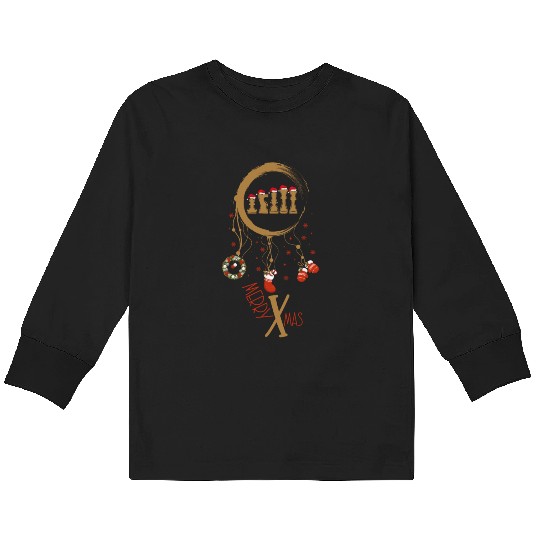 Winter dreamcatcher Christmas Chess Kids Long Sleeve T Shirts