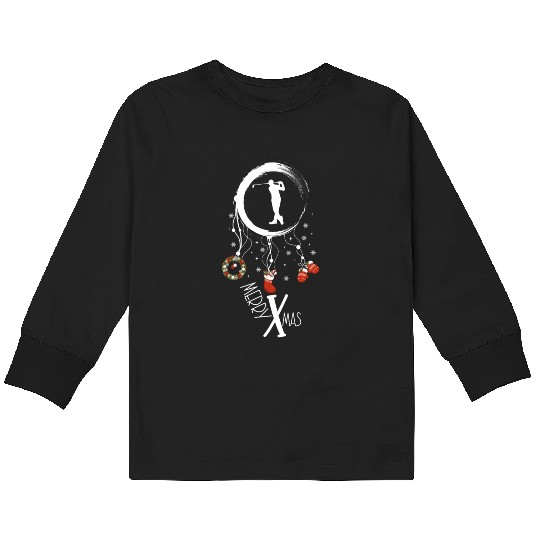 Winter dreamcatcher Christmas Golfer Kids Long Sleeve T Shirts