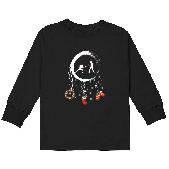 Winter dreamcatcher Christmas Fencing Kids Long Sleeve T Shirts