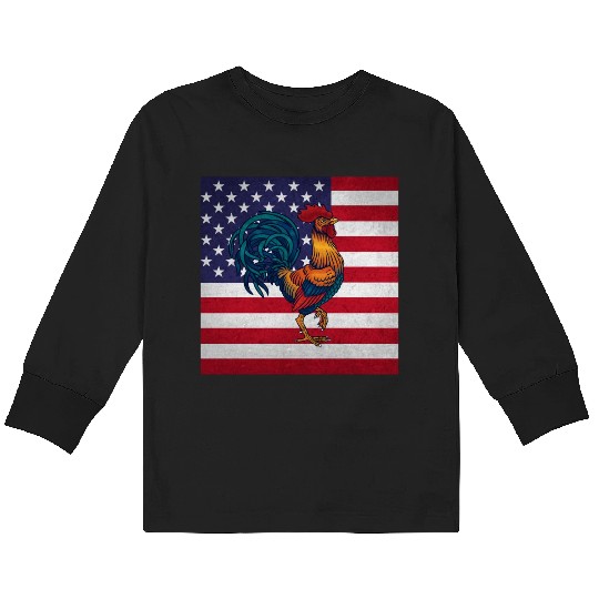 Rooster Cock Kids Long Sleeve T Shirts