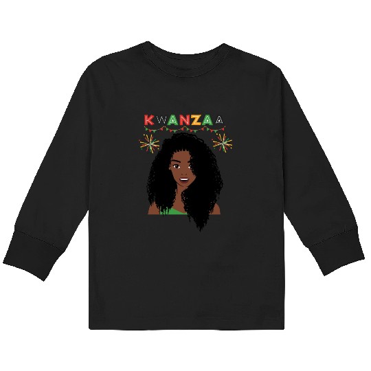 Happy Kwanzaa African Pride Black Woman Kids Long Sleeve T Shirts
