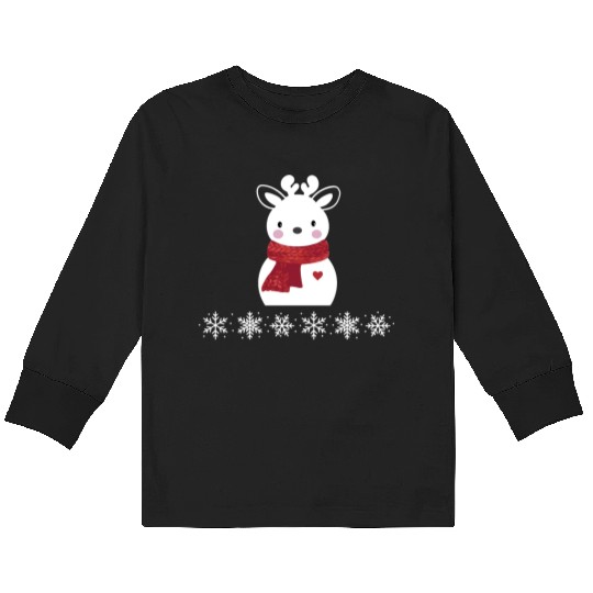 Christmas reindeer snowman Kids Long Sleeve T Shirts