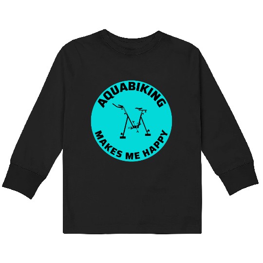 Aqua Cycling Swimming Pool Fitness Training Coach Kids Long Sleeve T Shirts