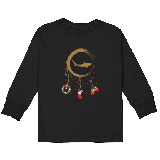 Winter dreamcatcher Christmas Tiger Shark Kids Long Sleeve T Shirts