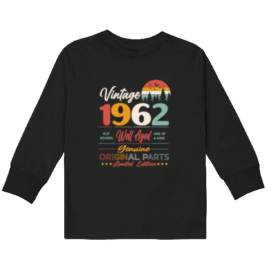 1962 Original vintage vintage retro birthday Kids Long Sleeve T Shirts