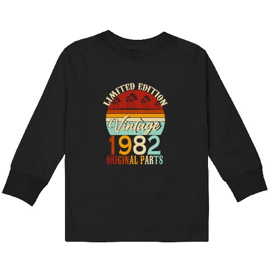 1982 Born Vintage Birthday Retro Kids Long Sleeve T Shirts