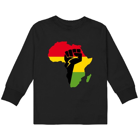 African Black Power Kids Long Sleeve T Shirts