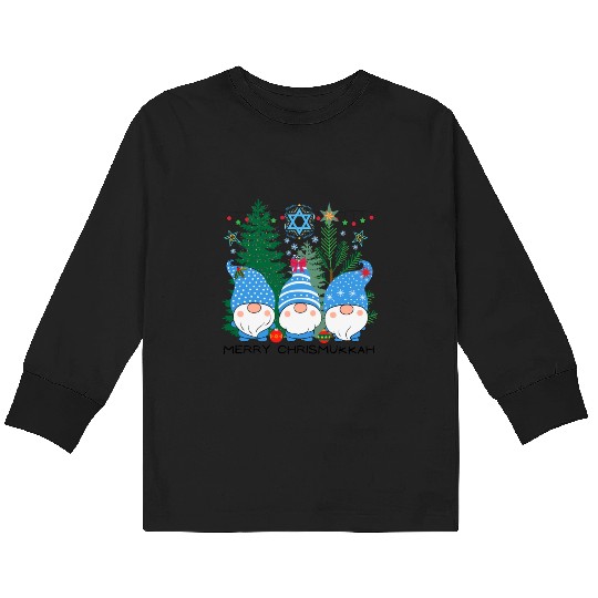 Merry Christmukkah, Jewish Christmas, Hanukkah Kids Long Sleeve T Shirts