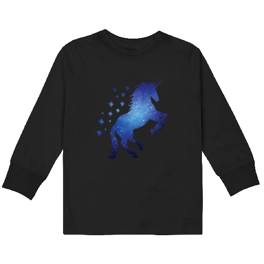 Cosmic Unicorn Outer Space Unicorn Galaxy Kids Long Sleeve T Shirts