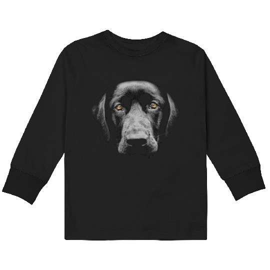 Black Labrador Retriever Kids Long Sleeve T Shirts