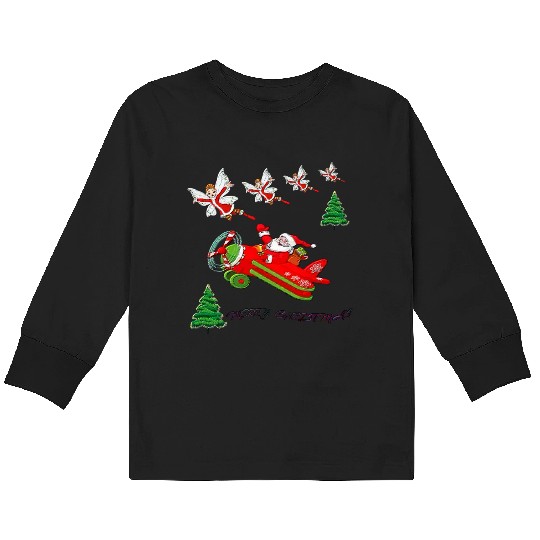 HAPPY MERRY CHRISTMAS Kids Long Sleeve T Shirts