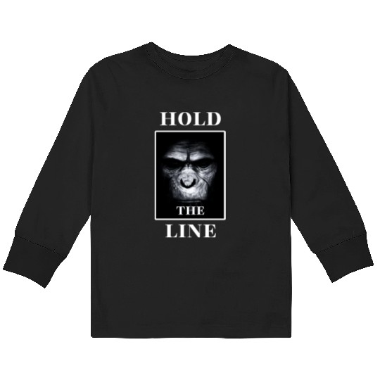 APE Monkey Face "Hold the Line" Kids Long Sleeve T Shirts