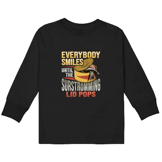 Canned Fish Surströmming Design for Swedish Fish Kids Long Sleeve T Shirts
