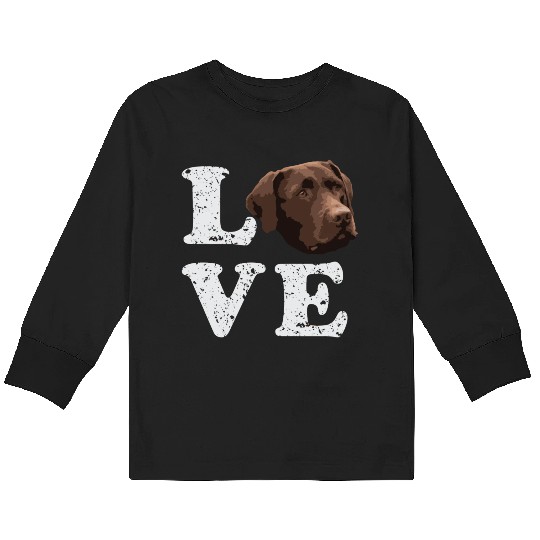 I Love My Chocolate Lab Labrador Retriever Dog Kids Long Sleeve T Shirts