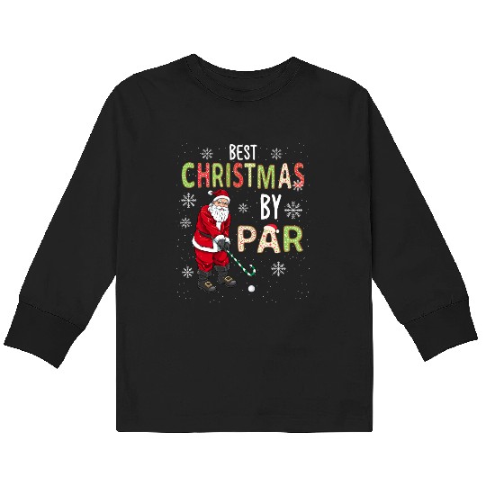 Golf Santa Claus Pun Golfer Gift Golfing Kids Long Sleeve T Shirts